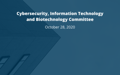 Cybersecurity, Information Technology and Biotechnology Committee: October 28, 2020